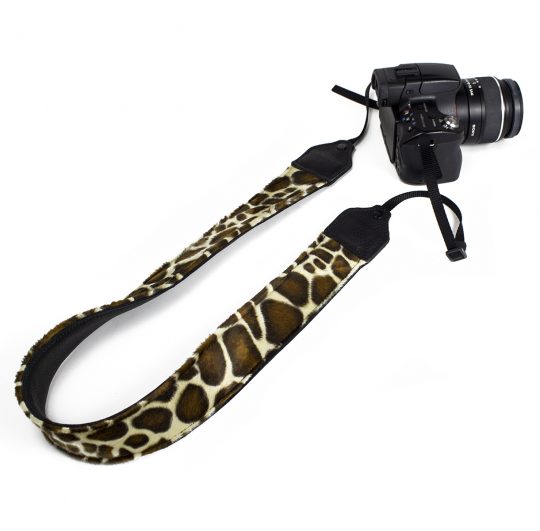 Giraffe Faux fur camera strap.