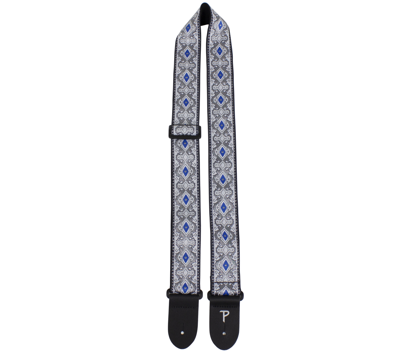 Wide Black and White Perris Guitar Strap Jacquard Guitar Strap to 58 in. Elite Strap with Genuine Leather Ends Adjustable Length 39 in Perri’s Leathers Ltd TWS-67240 2 in 