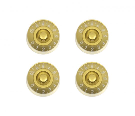 Gold guitar knob magnets. Pack of four