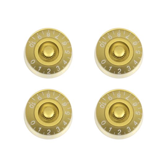 Gold guitar knob magnets. Pack of four