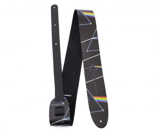 2.5” Official Licensing Pink Floyd The Dark Side Of The Moon Prisms Direct To Leather Printed Guitar Strap