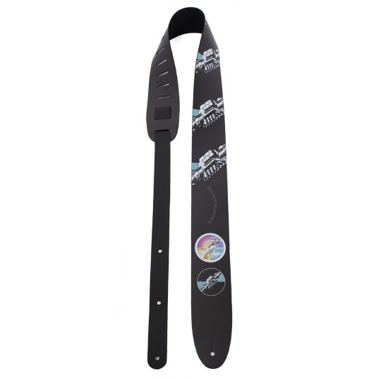 2.5” Official Licensing Pink Floyd Wish You Were Here Direct To Leather Printed Guitar Strap