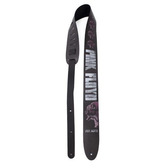 2.5” Official Licensing Pink Floyd Animals Direct To Leather Printed Guitar Strap. Adjustable length of 52” to 59”