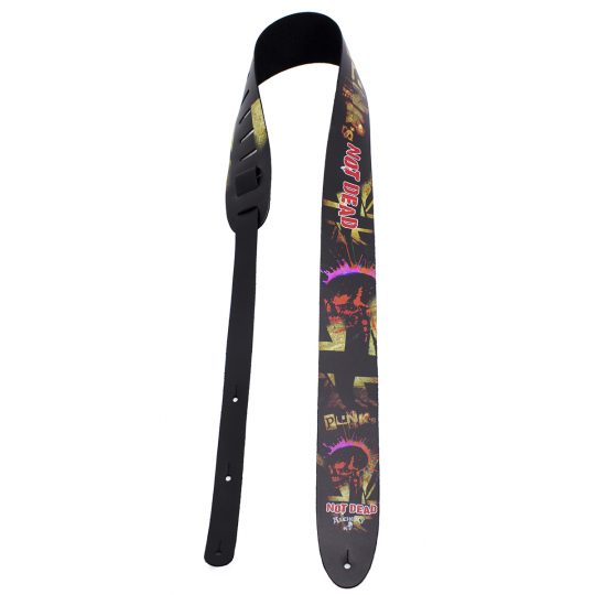 Alchemy Punk’s Not Dead Leather Printed Guitar Strap